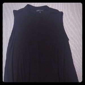 High mock neck black tank